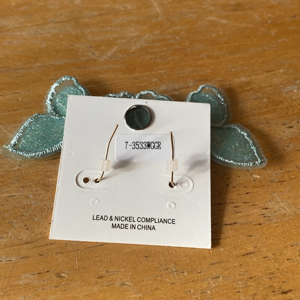 Butterfly Earrings with Gold Accents - Picture 2 of 2